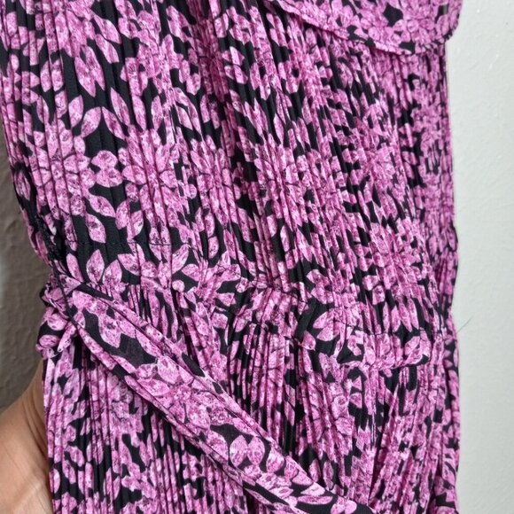 Michaels Kors purple floral off-shoulder dress with belt - NWT Size M - Picture 5 of 14